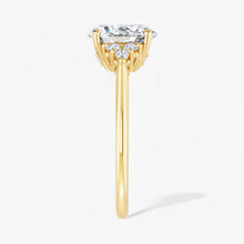 The Side Cluster Engagement Ring | Oval