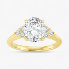 The Side Cluster Engagement Ring | Oval