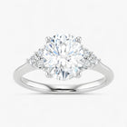 The Side Cluster Engagement Ring | Oval