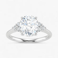 The Side Cluster Engagement Ring | Oval