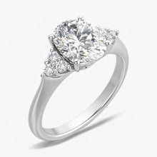 The Side Cluster Engagement Ring | Oval