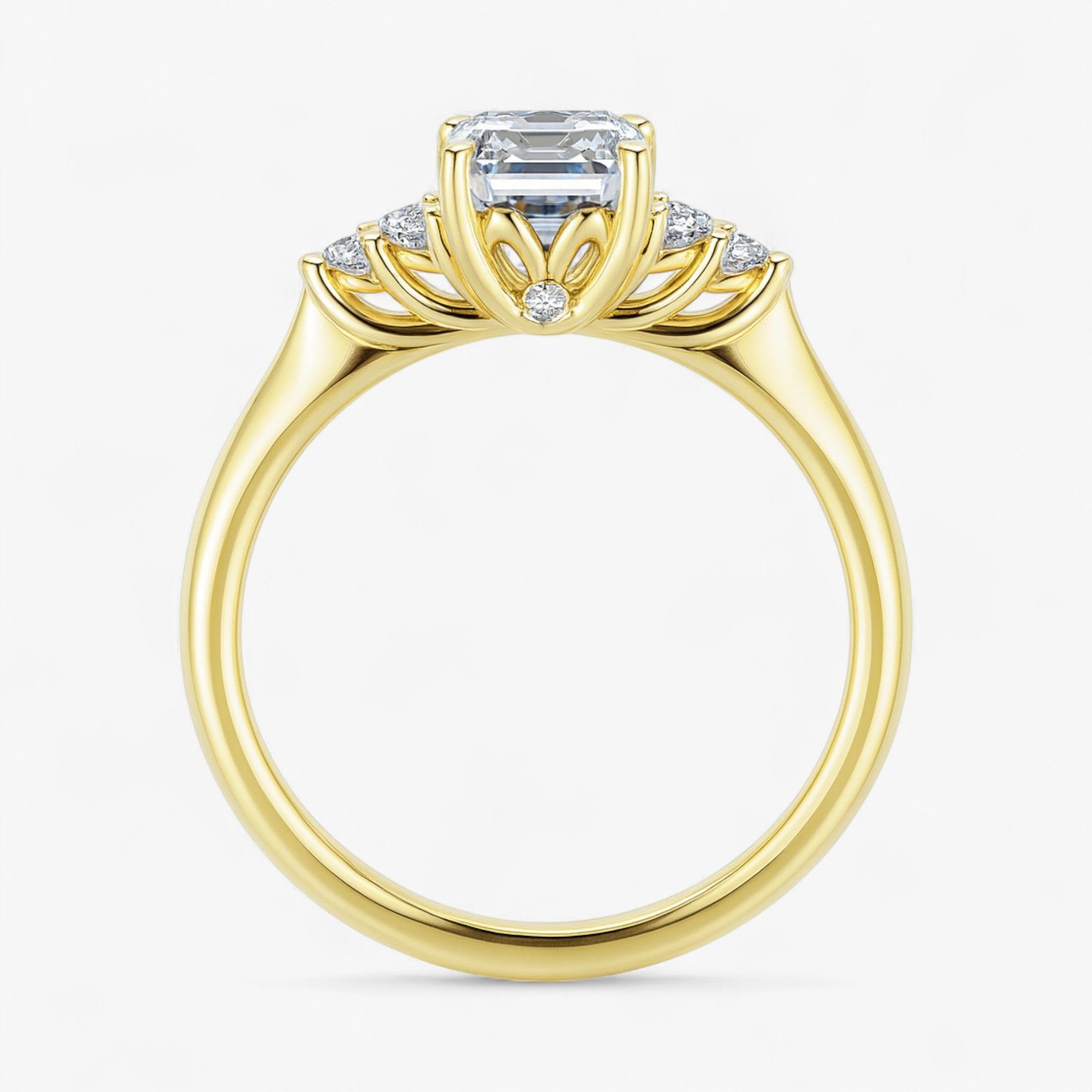 The Side Cluster Engagement Ring | Emerald