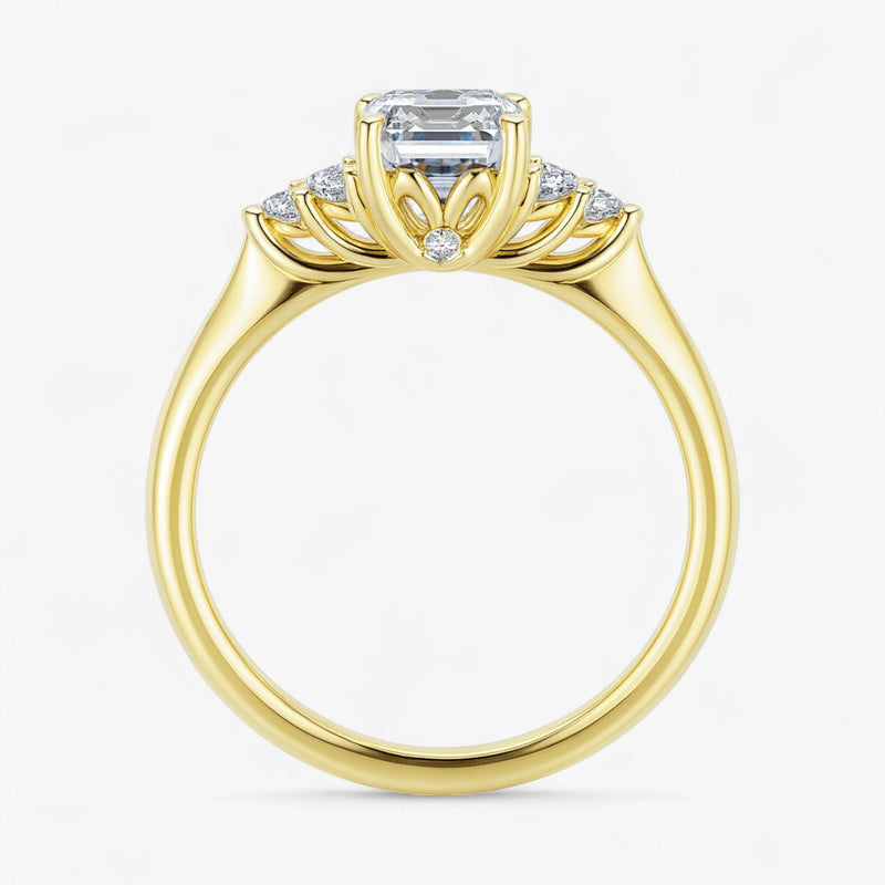 The Side Cluster Engagement Ring | Emerald