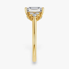 The Side Cluster Engagement Ring | Emerald