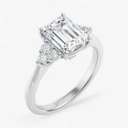 The Side Cluster Engagement Ring | Emerald