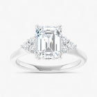 The Side Cluster Engagement Ring | Emerald