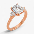 The Side Cluster Engagement Ring | Emerald