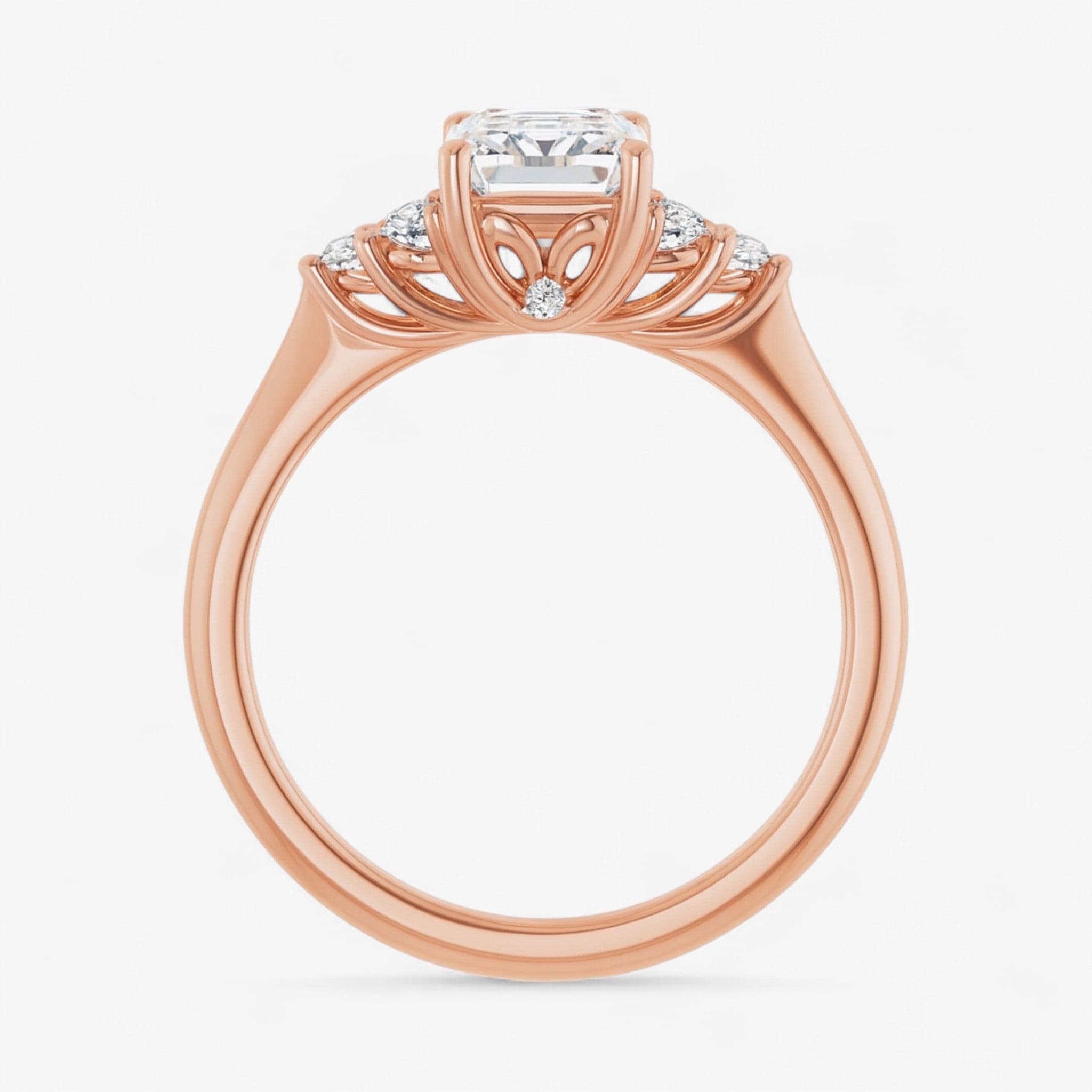 The Side Cluster Engagement Ring | Emerald