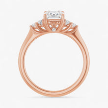 The Side Cluster Engagement Ring | Emerald