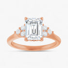 The Side Cluster Engagement Ring | Emerald