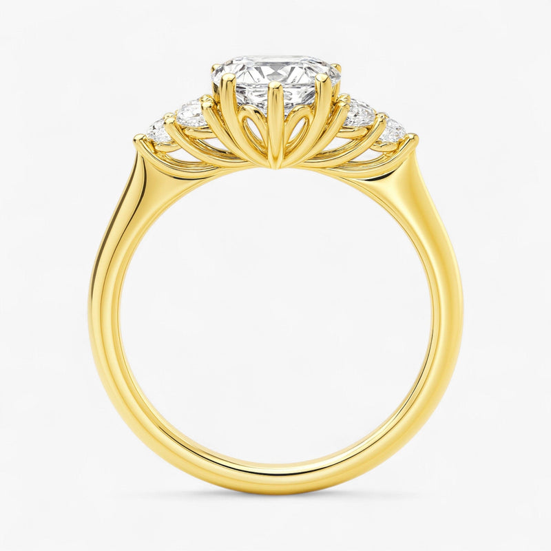 The Side Cluster Engagement Ring | Pear