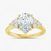The Side Cluster Engagement Ring | Pear