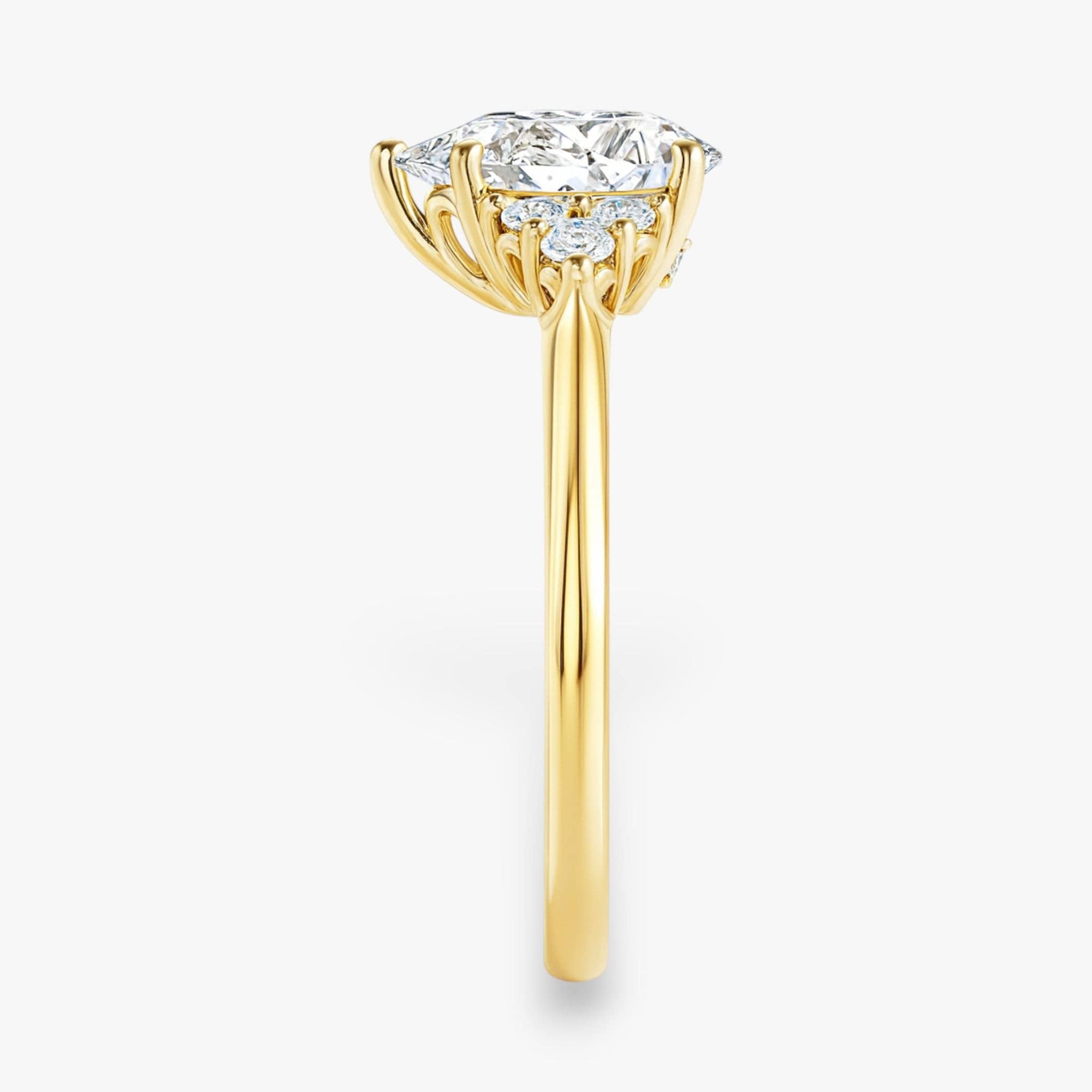 The Side Cluster Engagement Ring | Pear