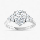The Side Cluster Engagement Ring | Pear