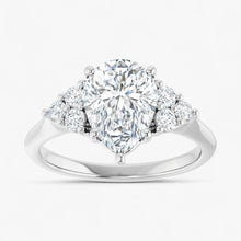 The Side Cluster Engagement Ring | Pear