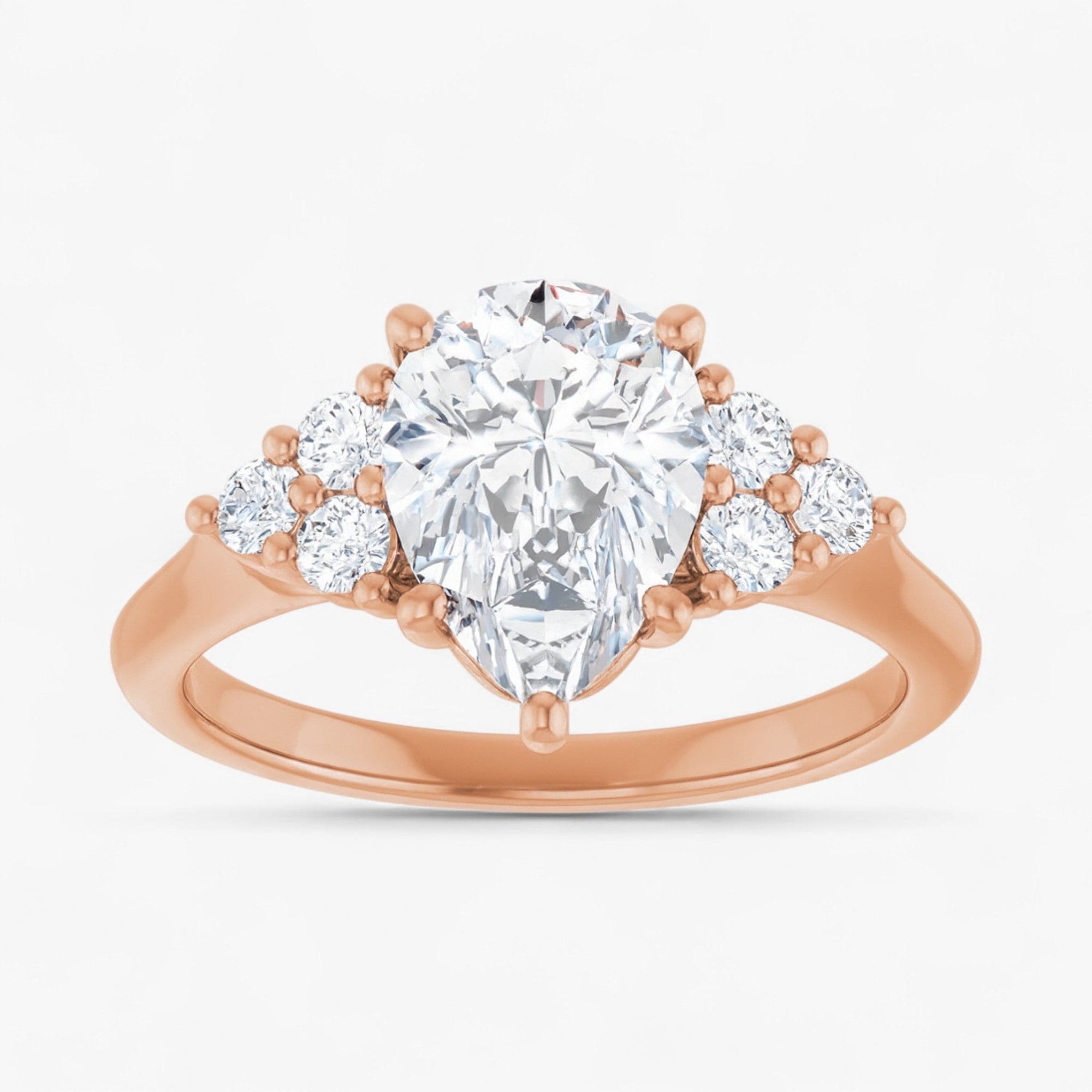 The Side Cluster Engagement Ring | Pear