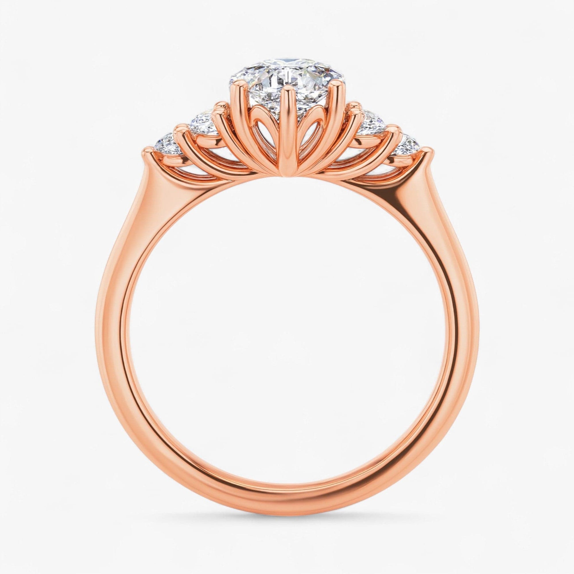 The Side Cluster Engagement Ring | Pear