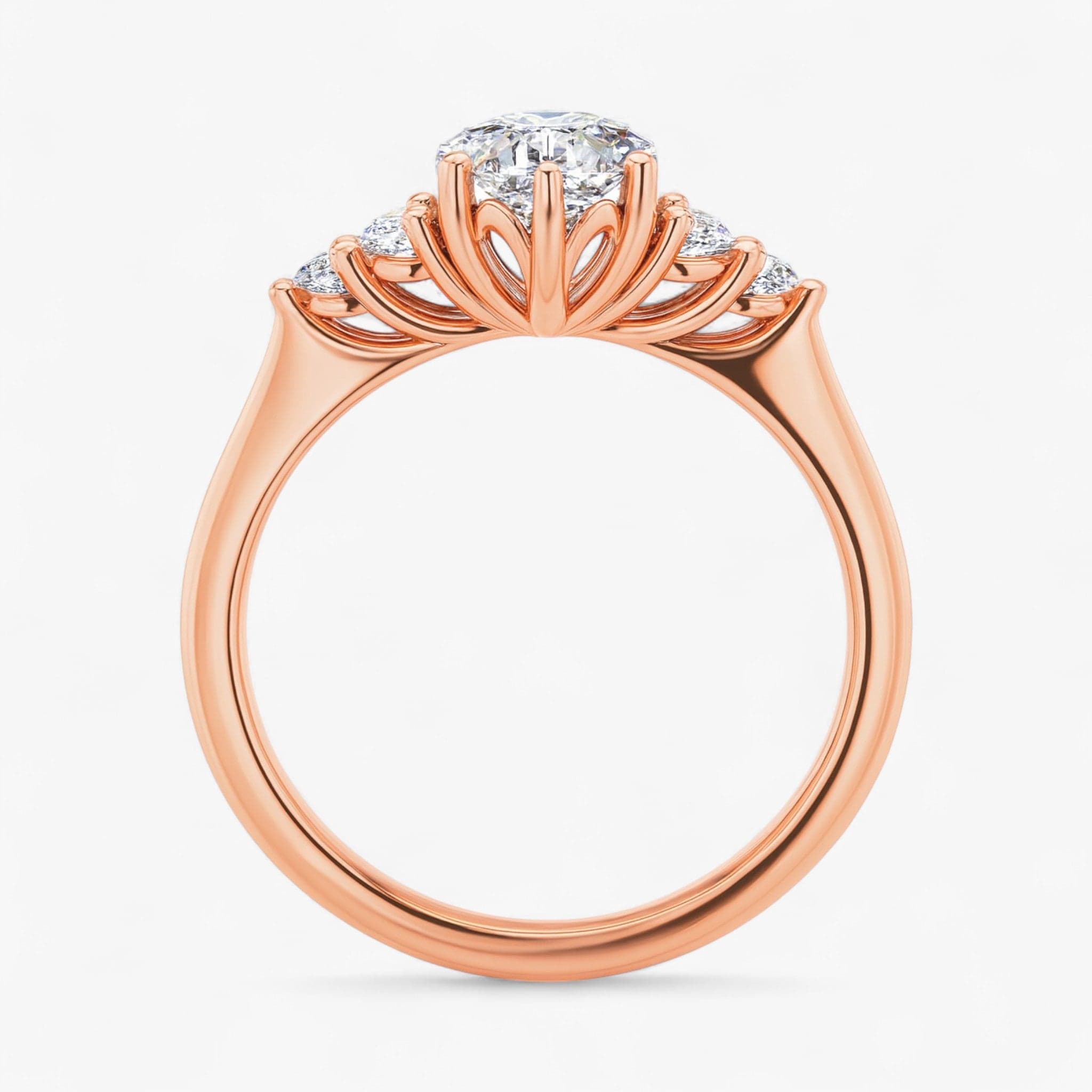The Side Cluster Engagement Ring | Pear