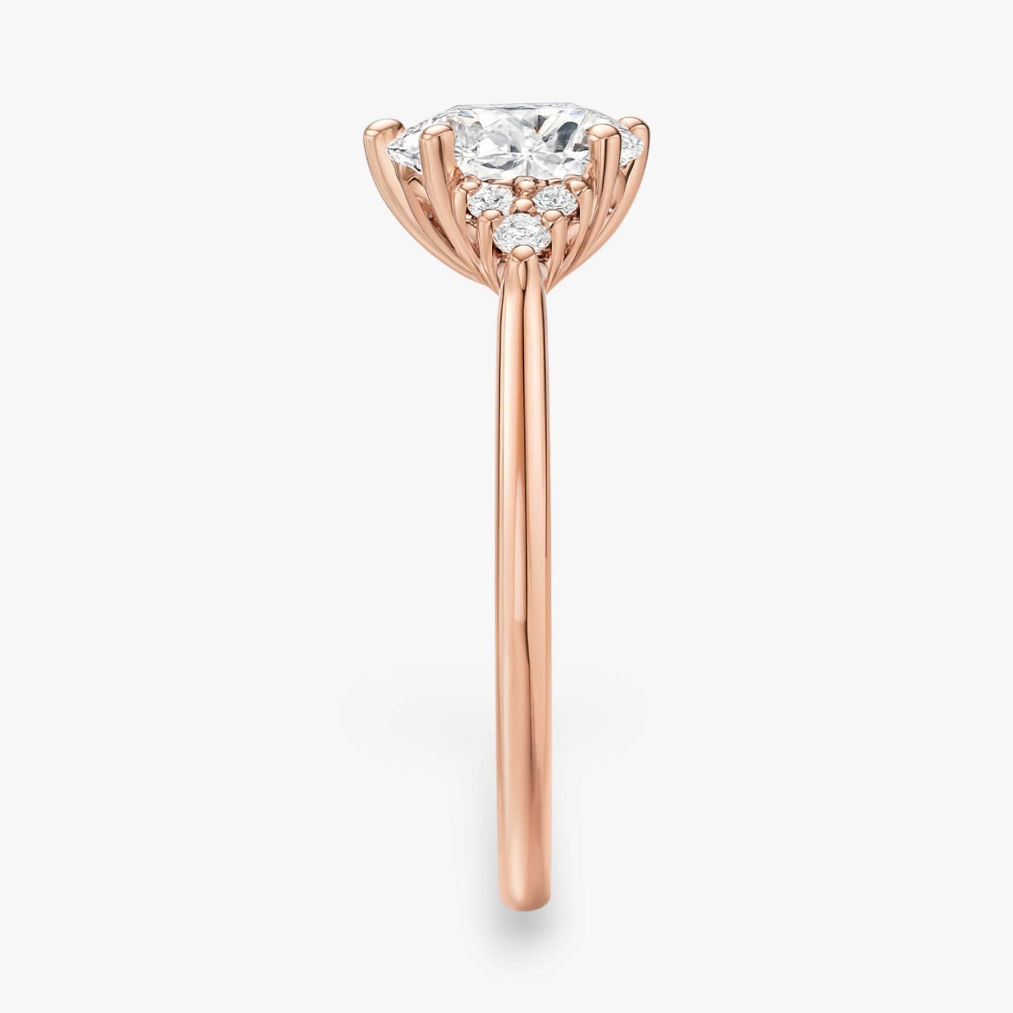 The Side Cluster Engagement Ring | Pear