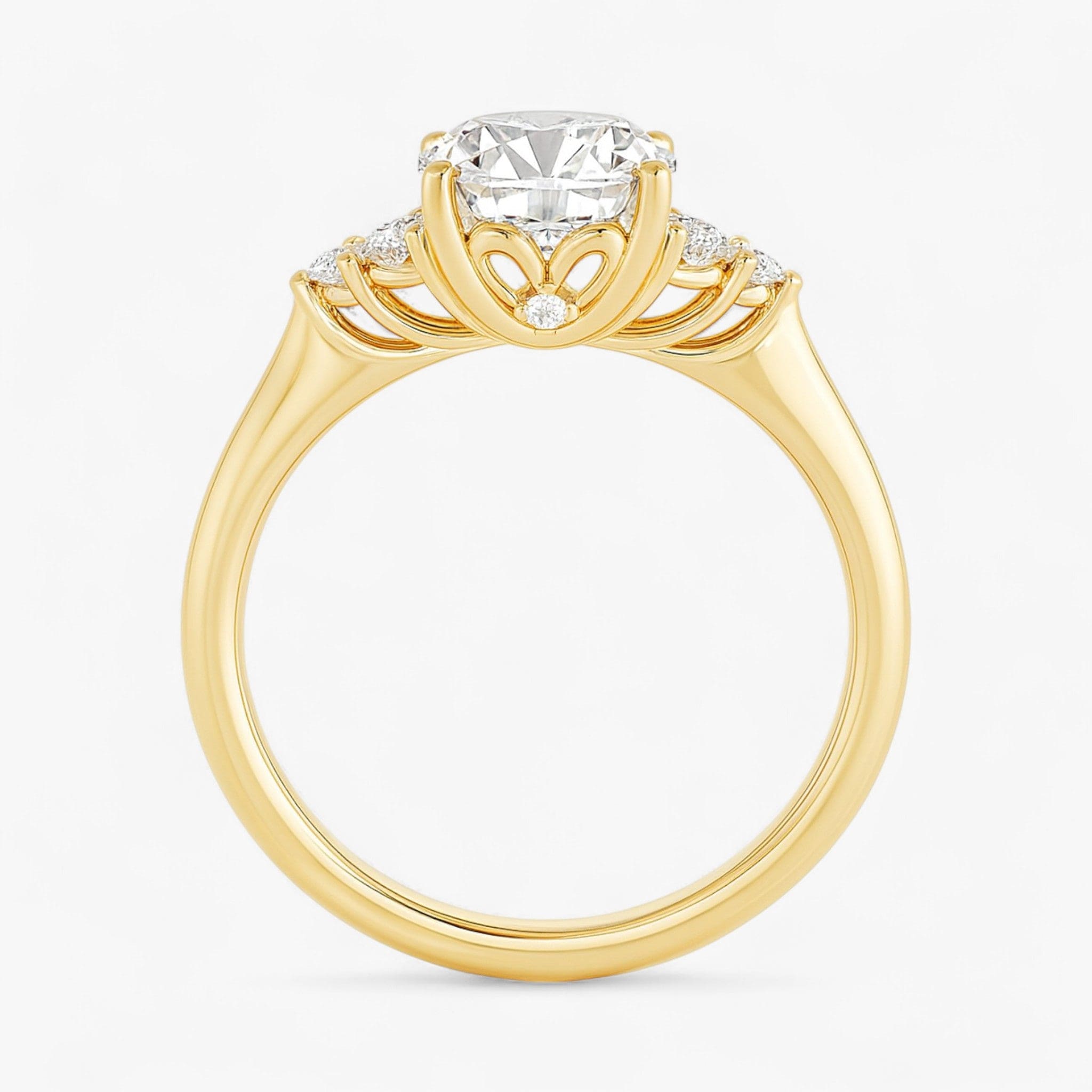 The Side Cluster Engagement Ring | Cushion