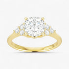 The Side Cluster Engagement Ring | Cushion