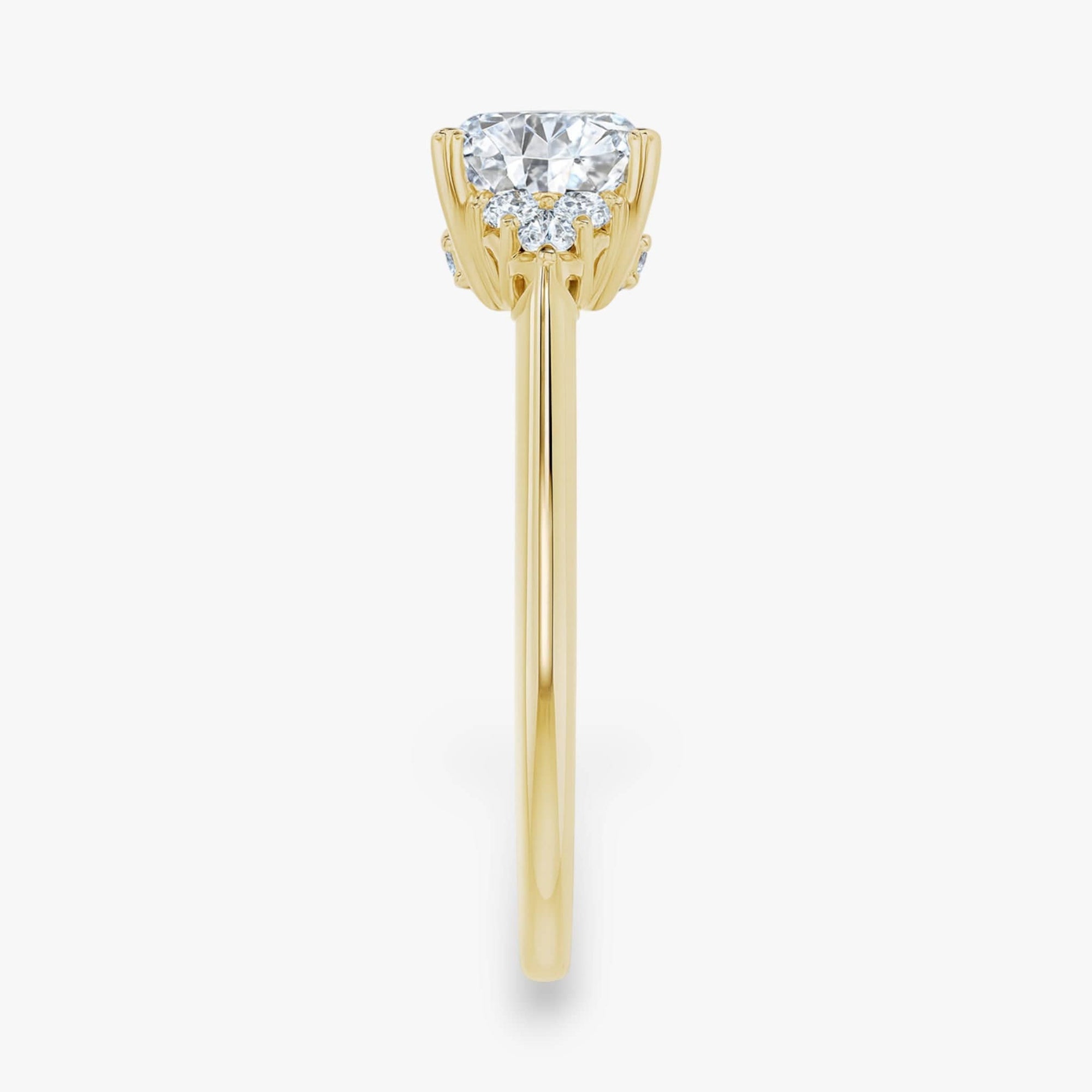 The Side Cluster Engagement Ring | Cushion