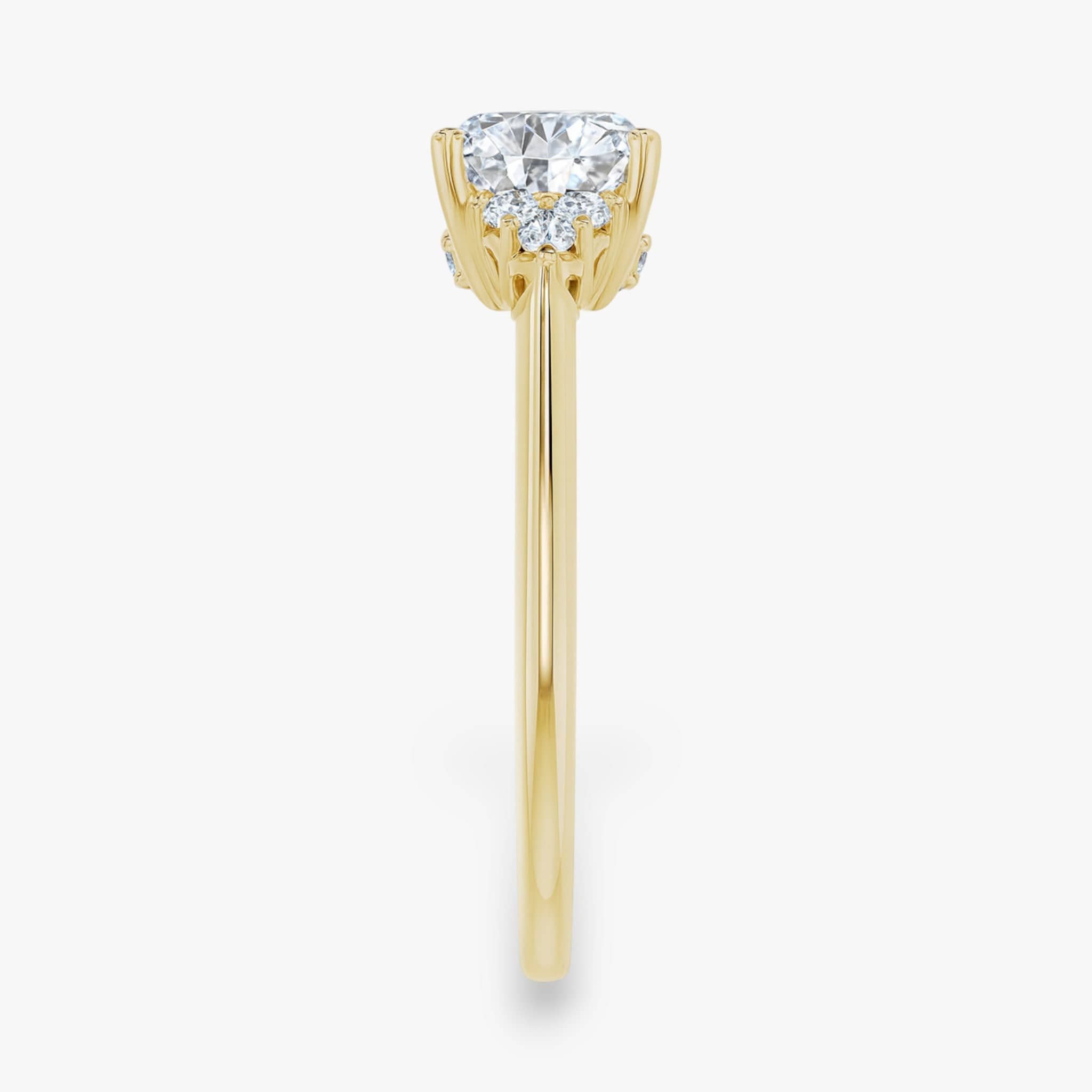 The Side Cluster Engagement Ring | Cushion