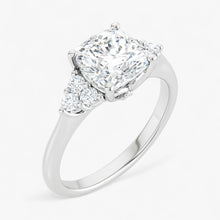 The Side Cluster Engagement Ring | Cushion