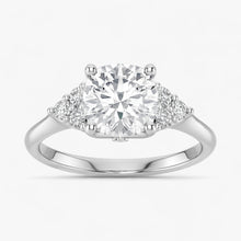 The Side Cluster Engagement Ring | Cushion