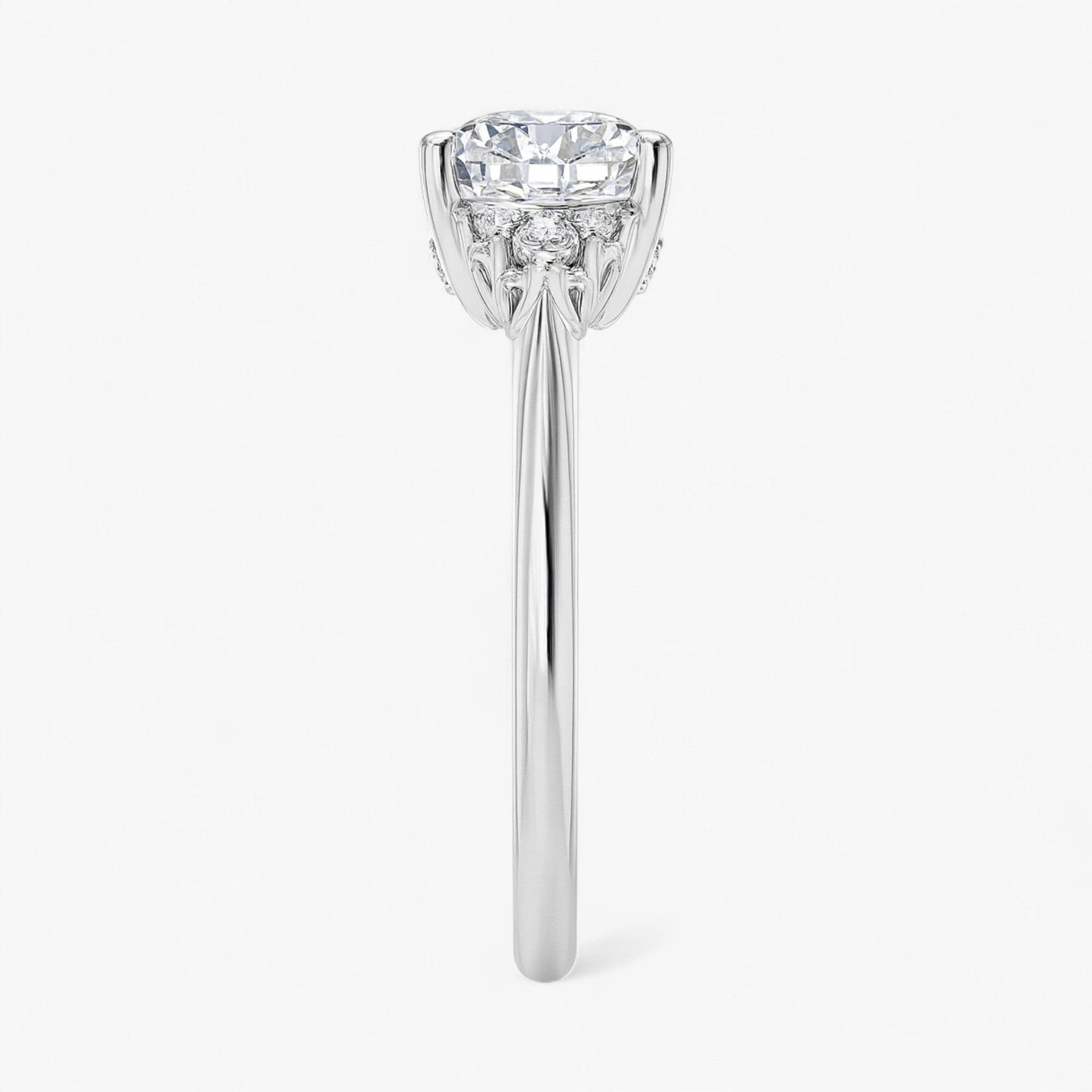 The Side Cluster Engagement Ring | Cushion