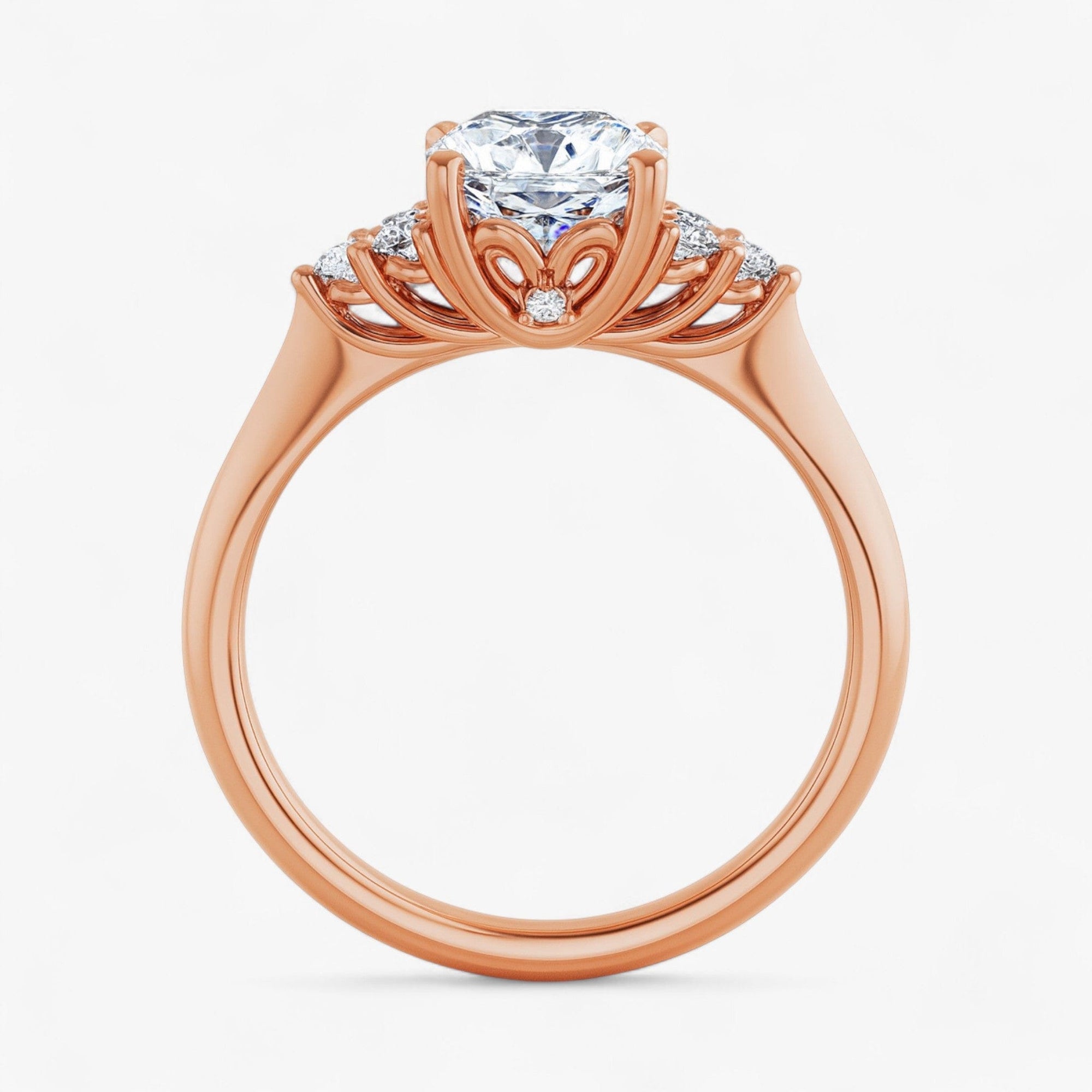 The Side Cluster Engagement Ring | Cushion
