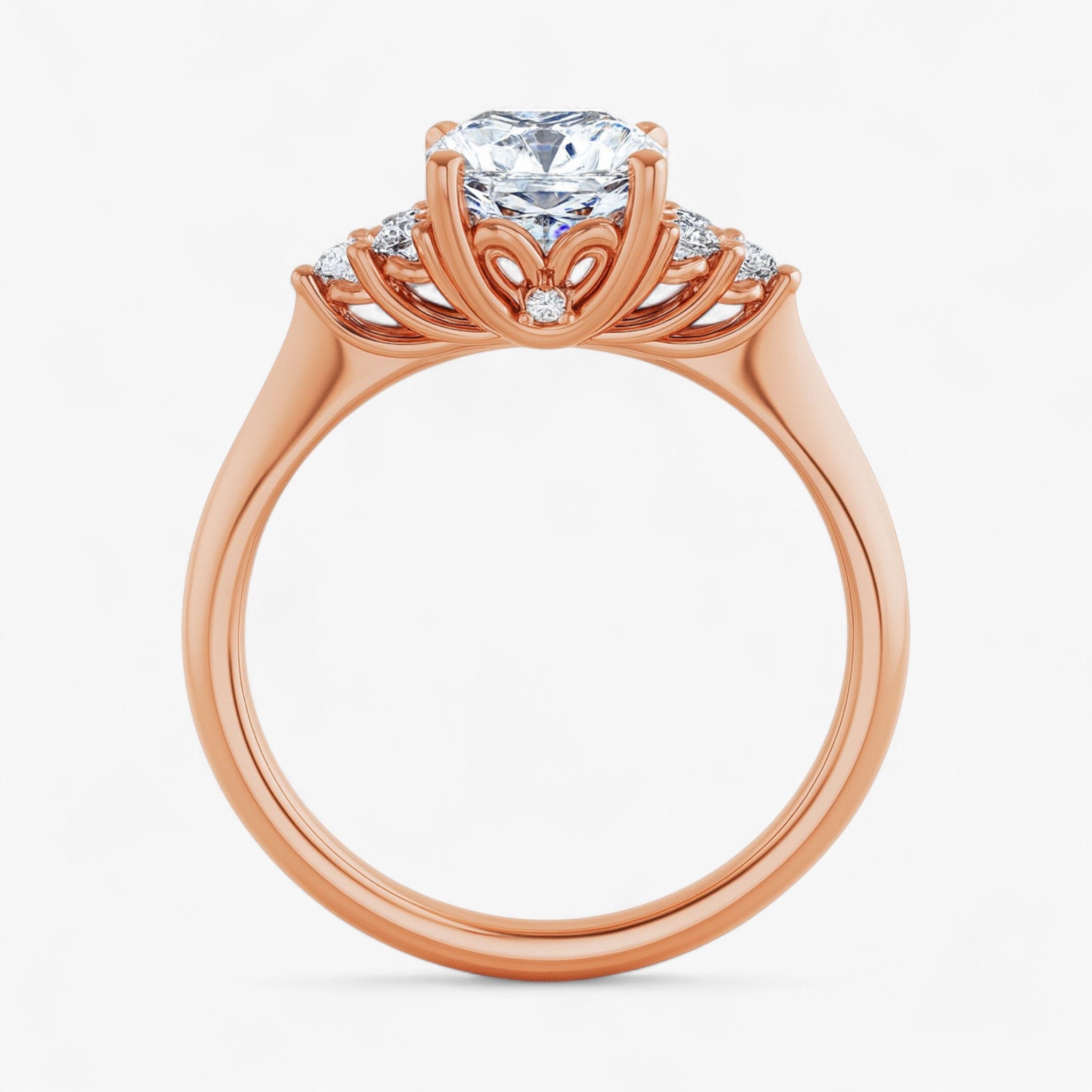 The Side Cluster Engagement Ring | Cushion