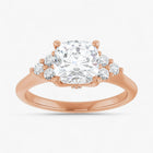 The Side Cluster Engagement Ring | Cushion