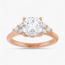 The Side Cluster Engagement Ring | Cushion