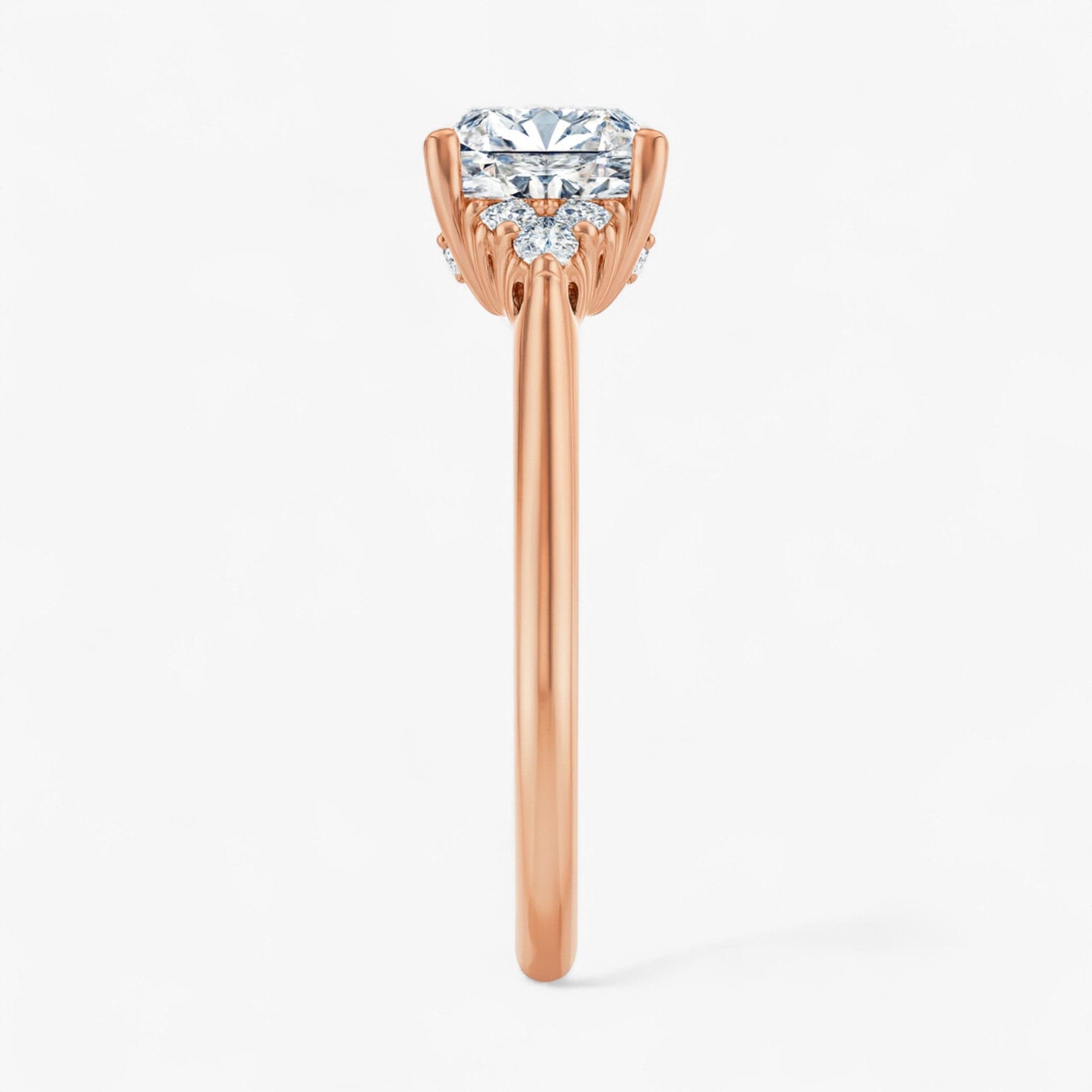 The Side Cluster Engagement Ring | Cushion