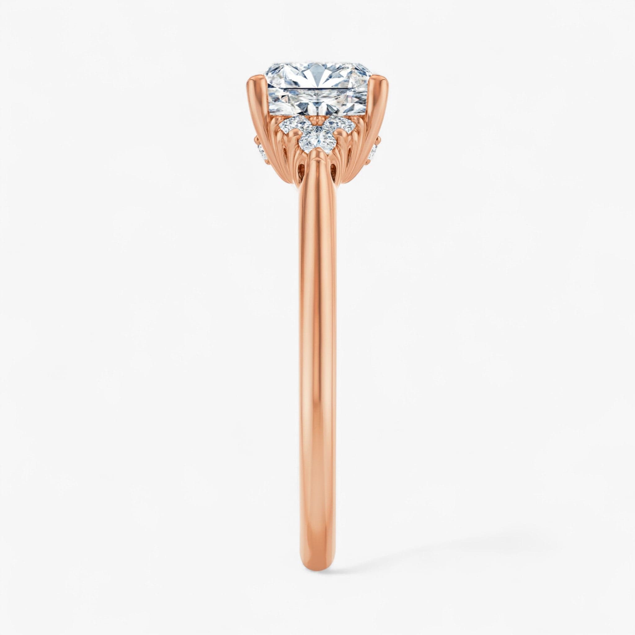 The Side Cluster Engagement Ring | Cushion