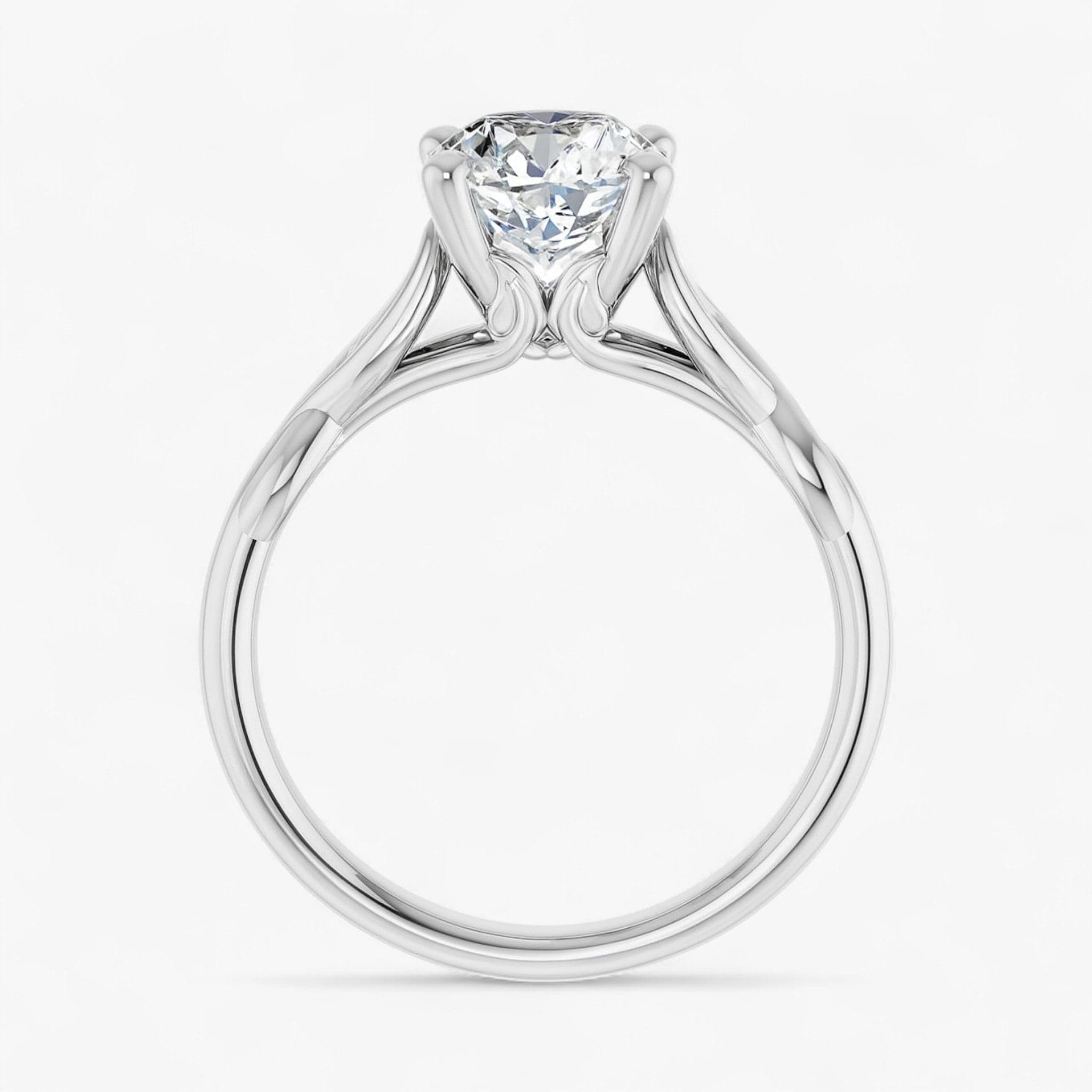 The Elegant Twisted Solitaire Engagement Ring | Cushion