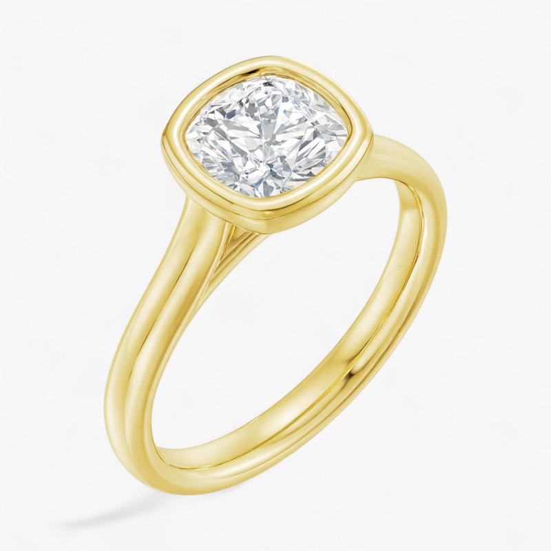 The Classic Bezel Engagement Ring | Cushion