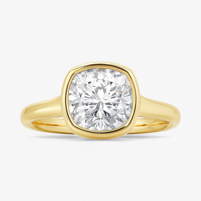 The Classic Bezel Engagement Ring | Cushion