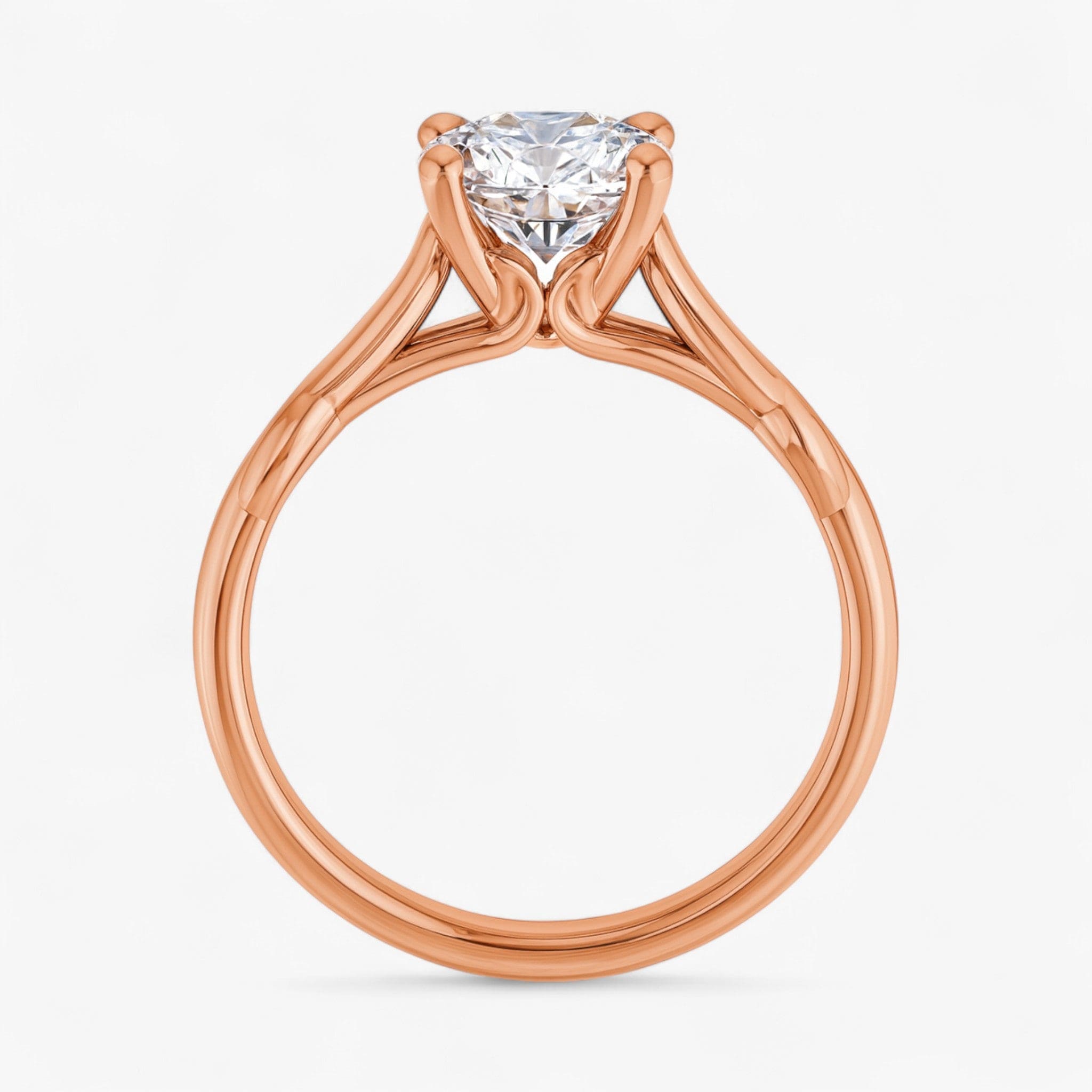 The Elegant Twisted Solitaire Engagement Ring | Cushion