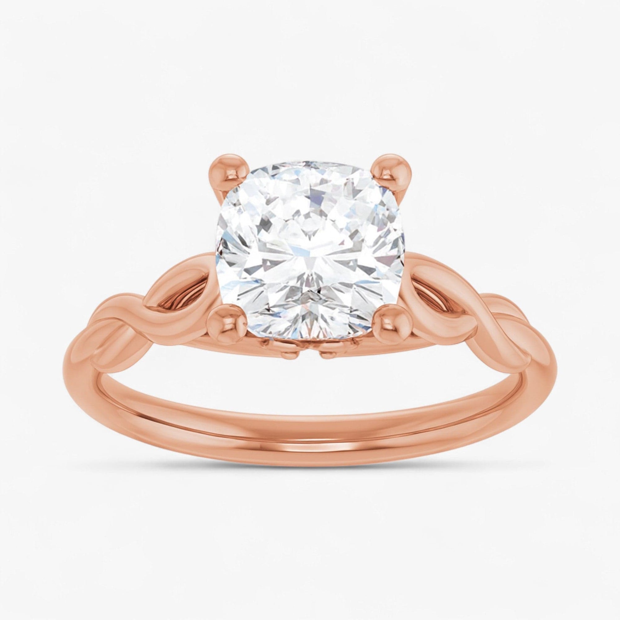 The Elegant Twisted Solitaire Engagement Ring | Cushion