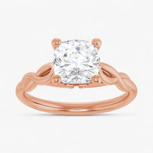 The Elegant Twisted Solitaire Engagement Ring | Cushion