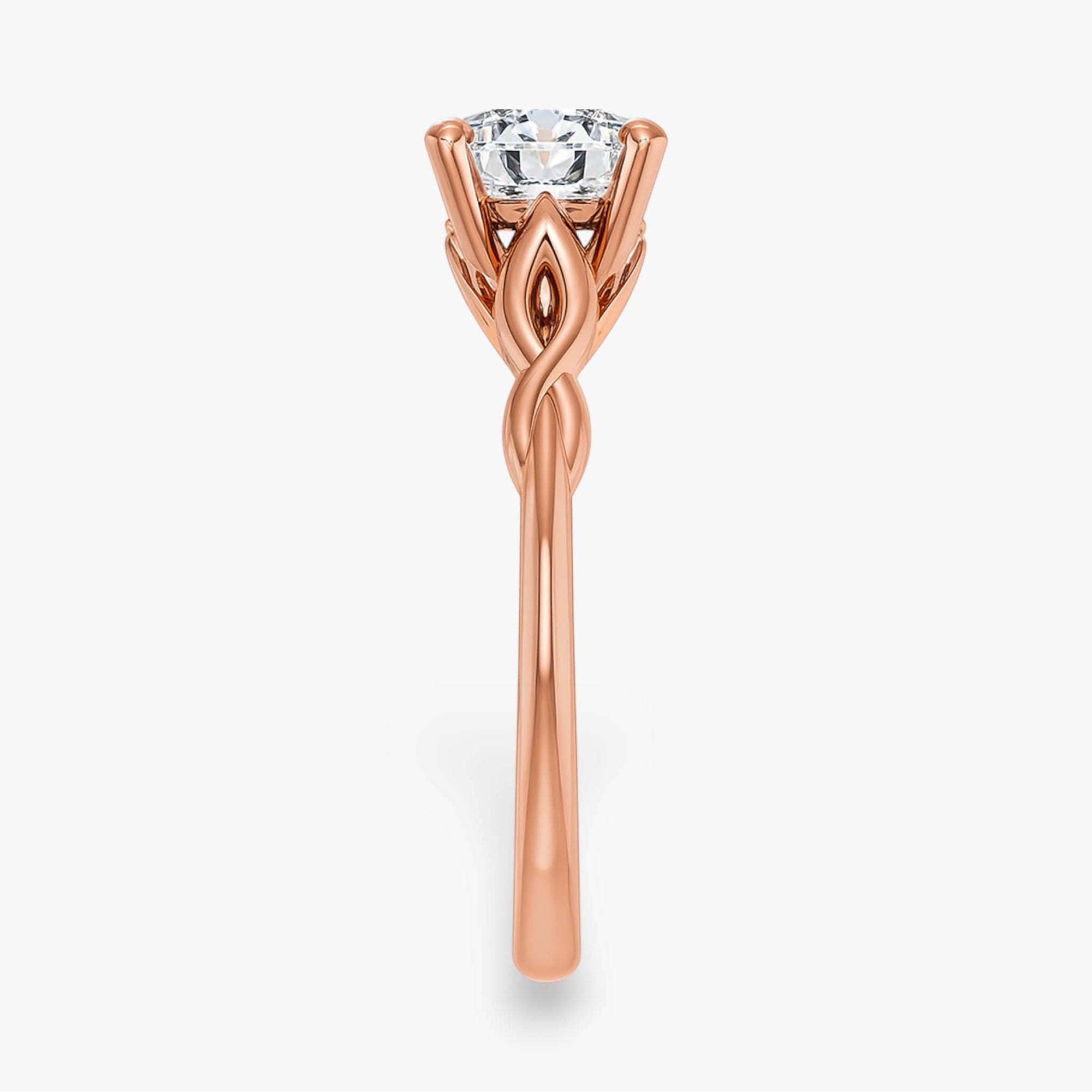The Elegant Twisted Solitaire Engagement Ring | Cushion