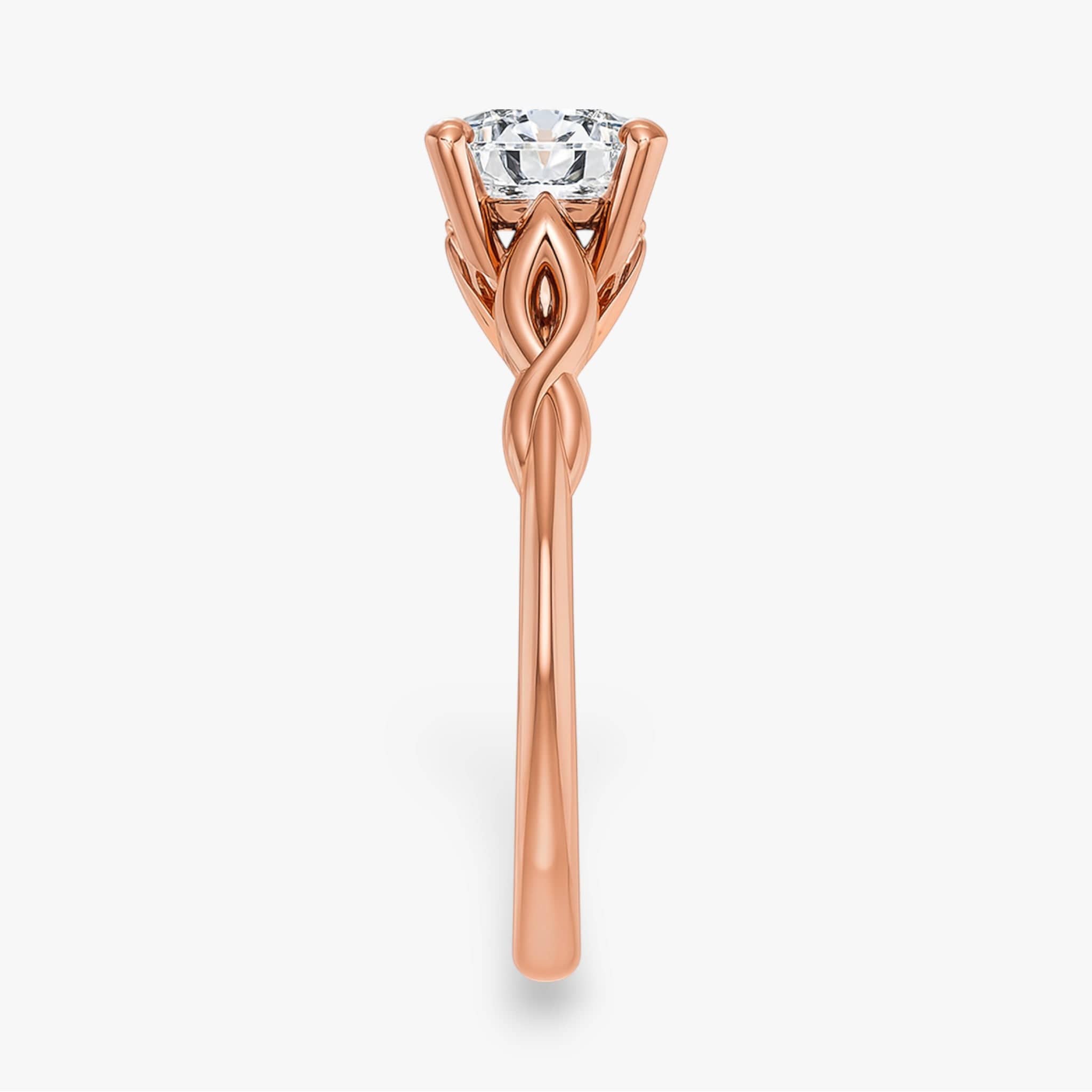 The Elegant Twisted Solitaire Engagement Ring | Cushion