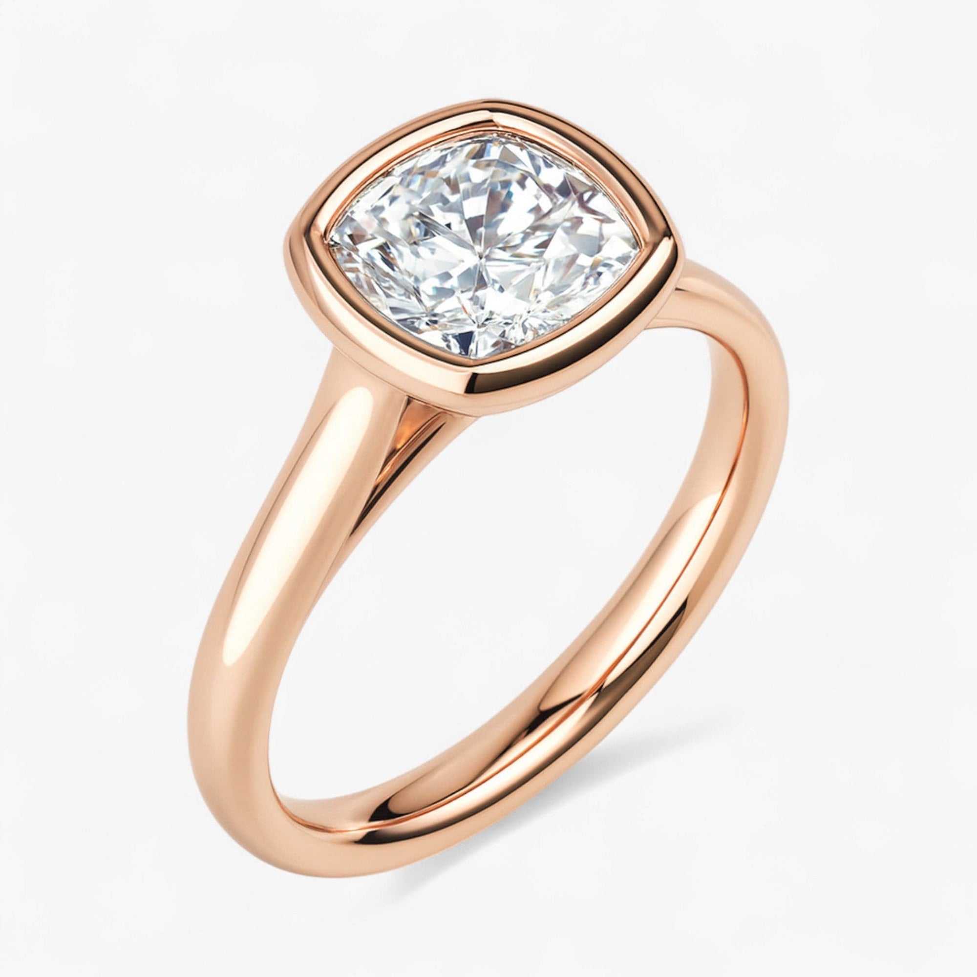 The Classic Bezel Engagement Ring | Cushion