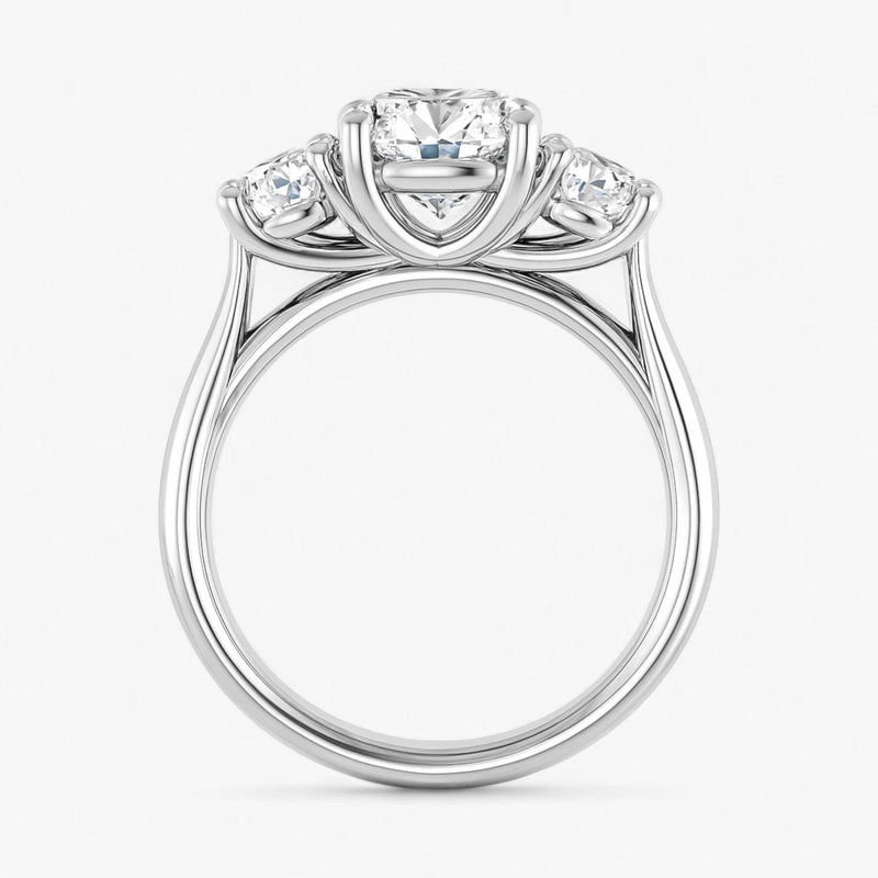 The Classic 3-Stone Engagement Ring | Cushion