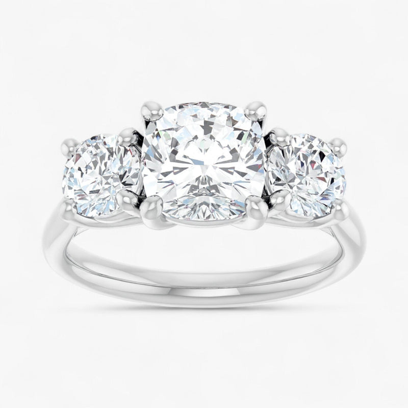 The Classic 3-Stone Engagement Ring | Cushion