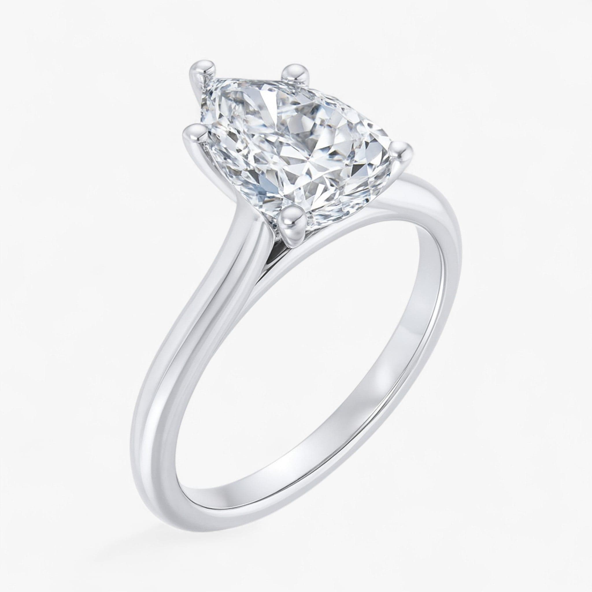 The Timeless Cathedral Solitaire Engagement Ring | Pear