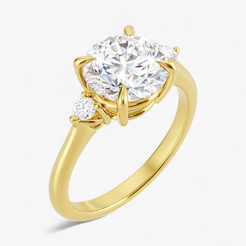 The Signature Side Stone Engagement Ring | Round