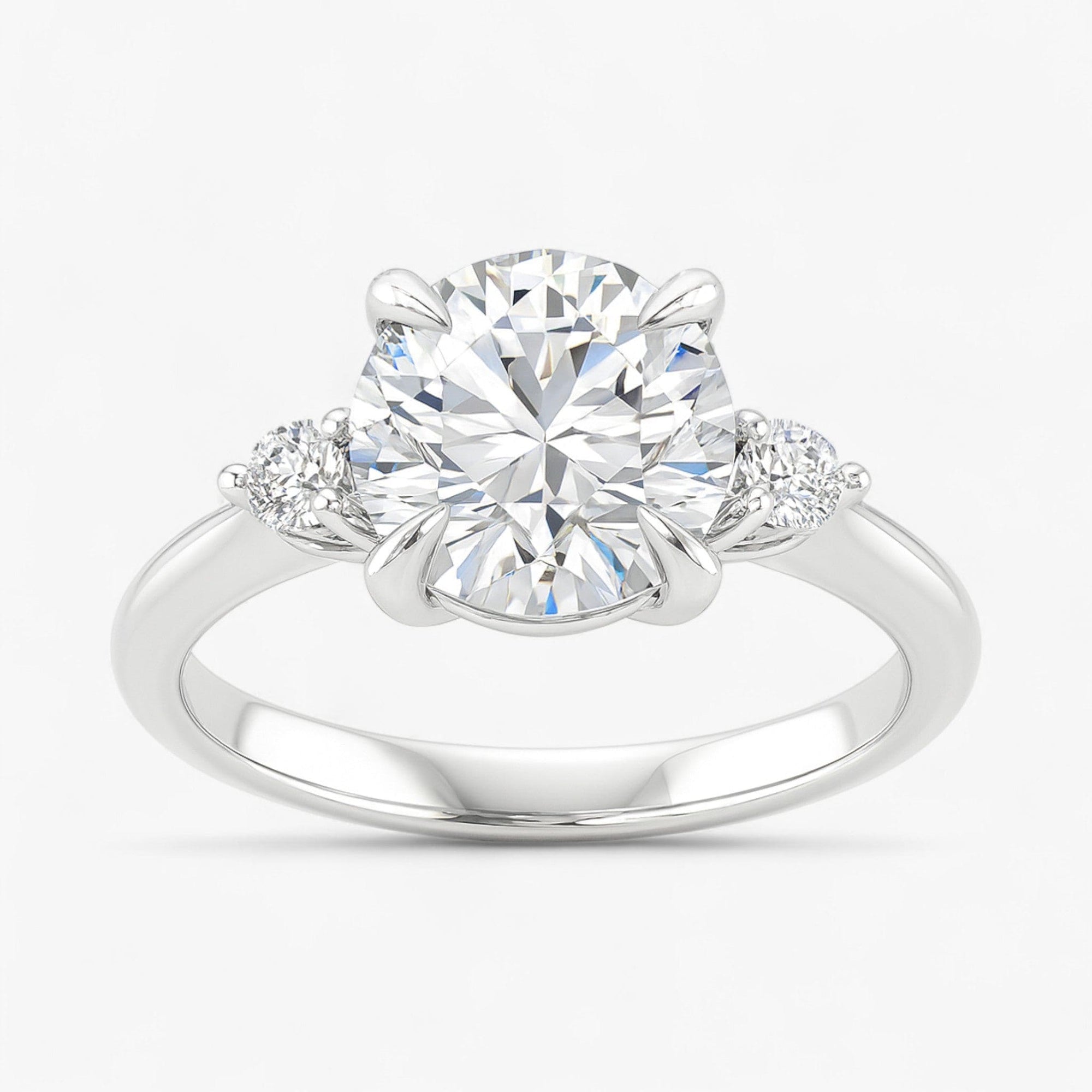 The Signature Side Stone Engagement Ring | Round